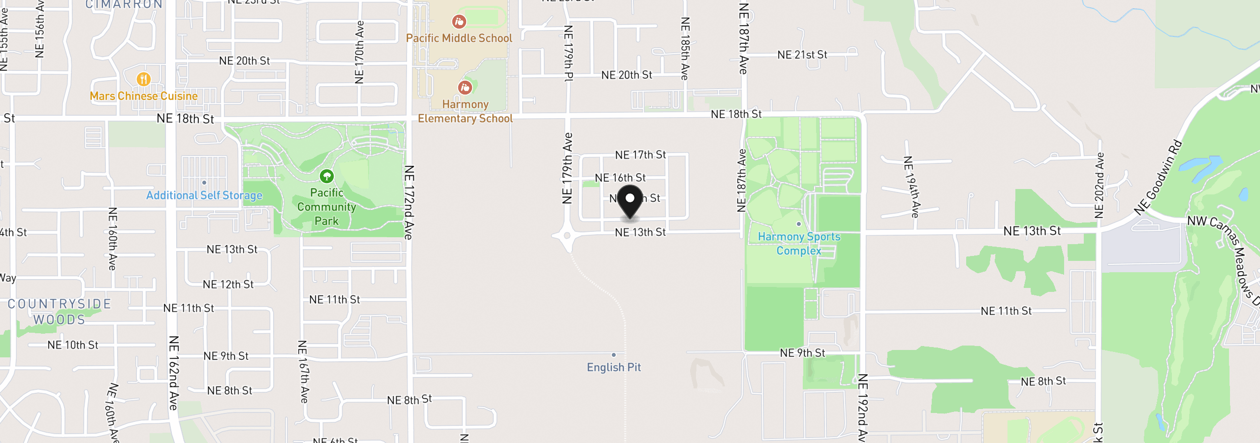 Map showing the location of 1822 NE 14th st, Vancouver, Wa 98684