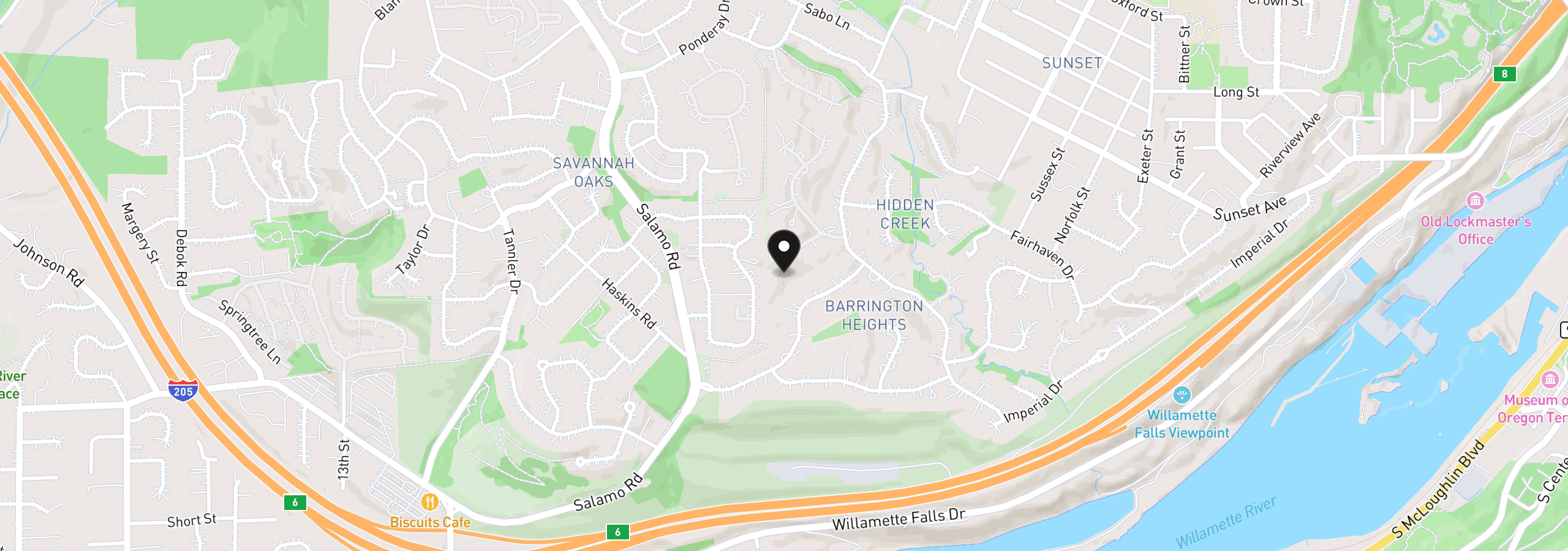 Map showing the location of 3595 Ghiglieri Ct, West Linn, OR 97068