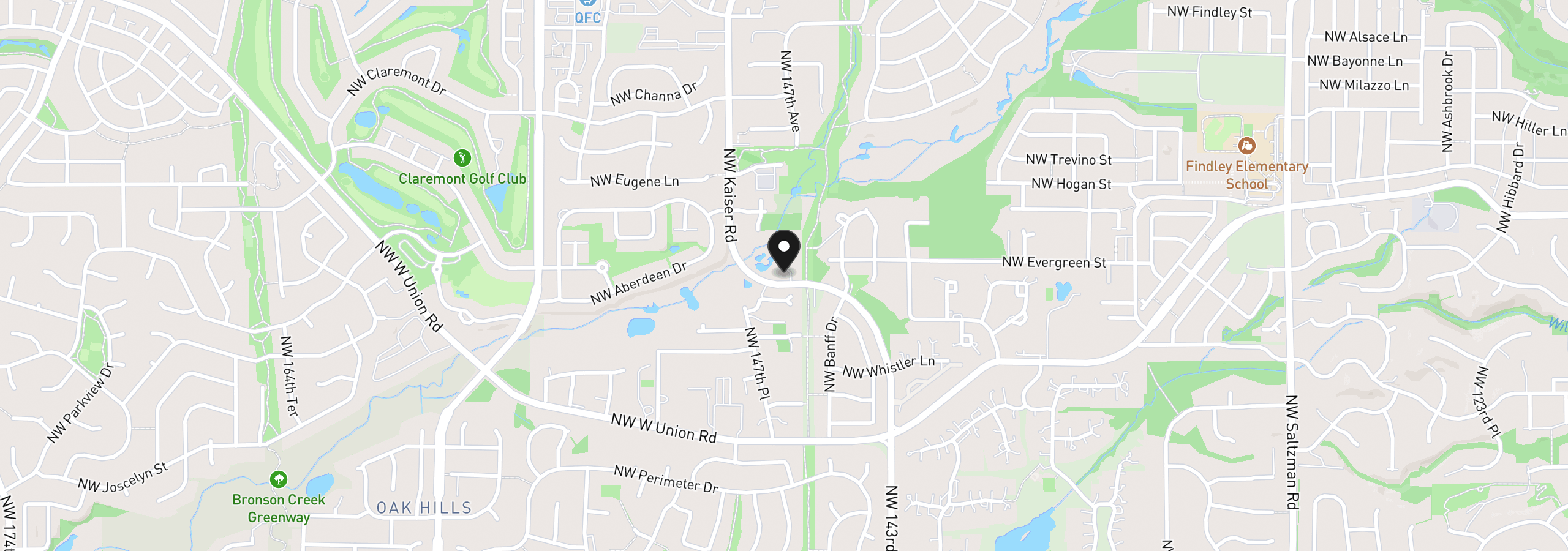 Map showing the location of 3756 NW Kaiser Rd, Portland, OR 97229