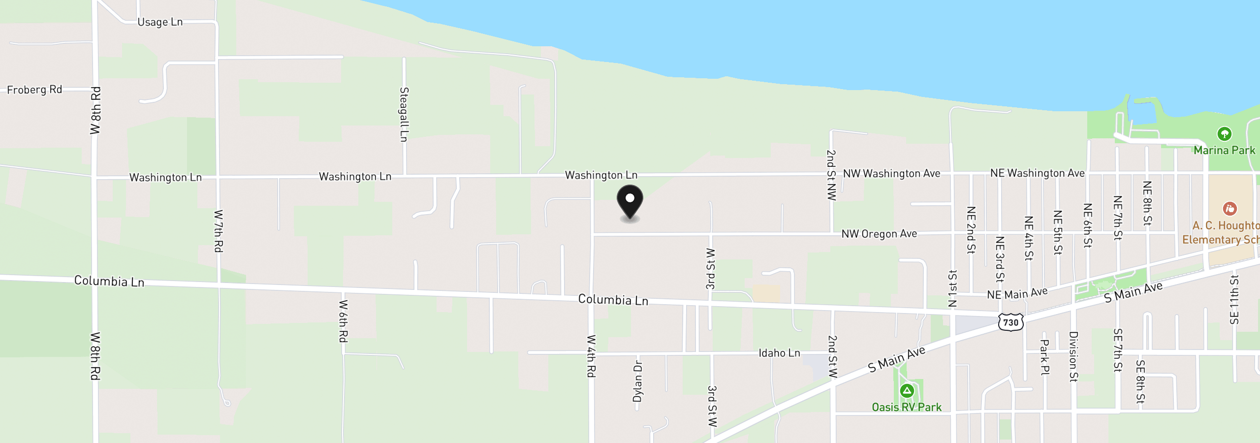 Map showing the location of 75077 W Oregon Ln, Irrigon, OR 97844