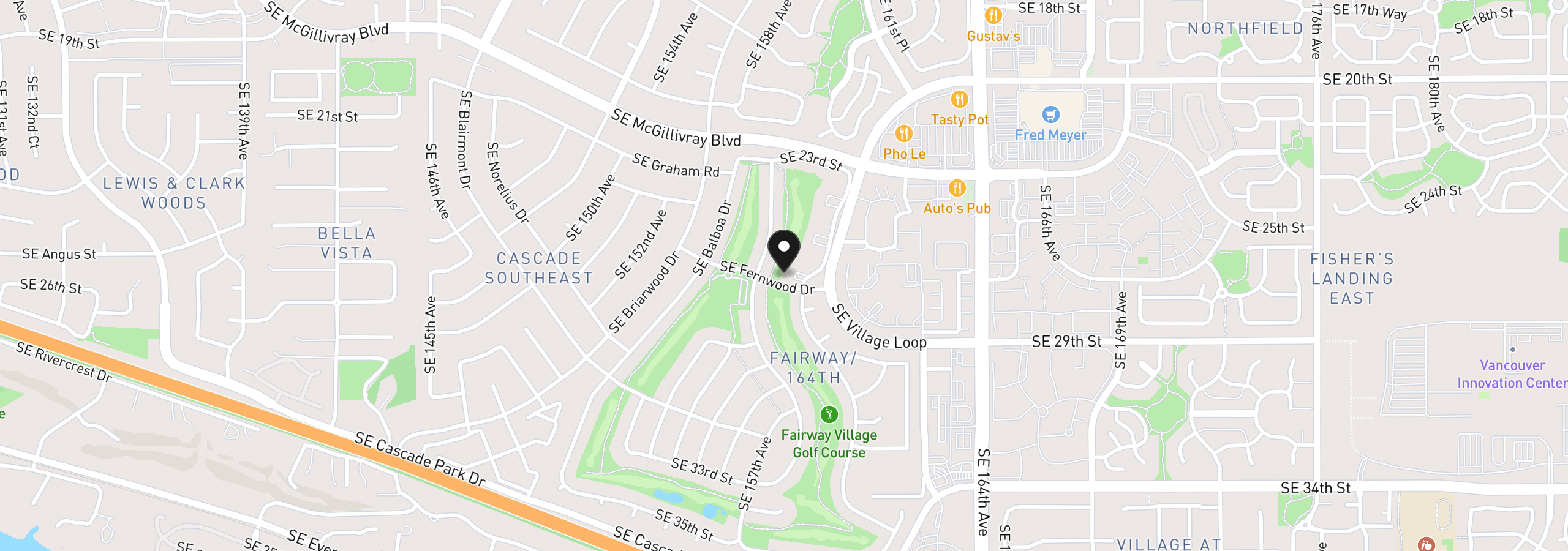 Map showing the location of 2624 SE Baypoint Dr 6, Vancouver, Wa 98683