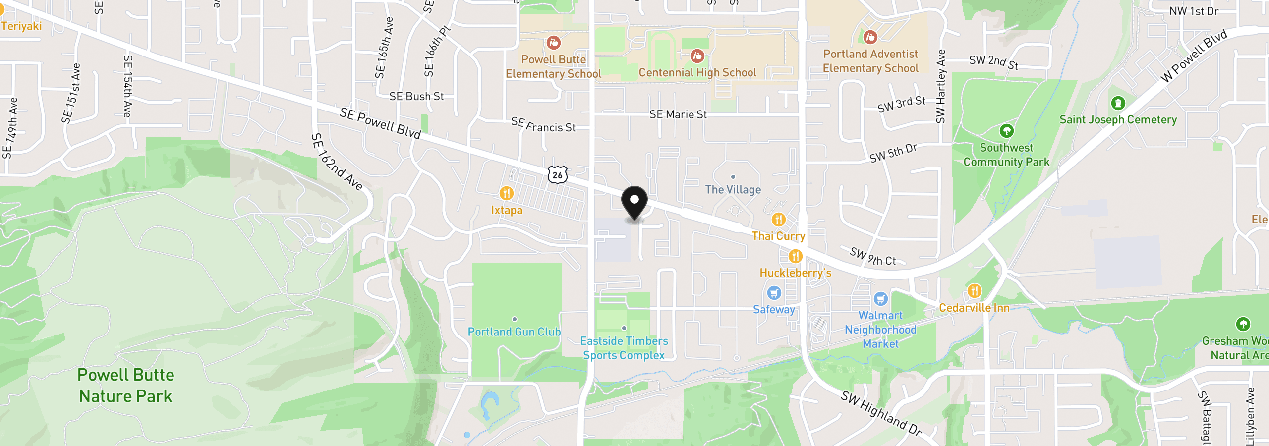 Map showing the location of 879 SW Junction Pl, Gresham, OR 97080