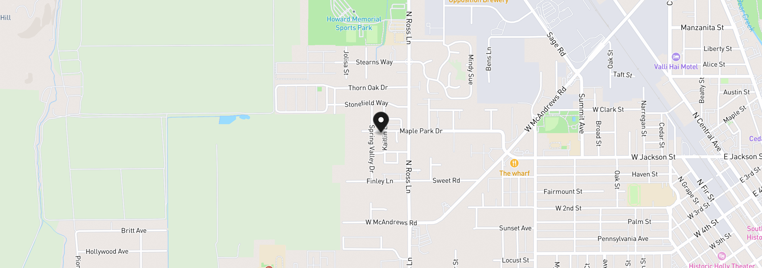 Map showing the location of 699 Kaitlin Ln, Medford, OR 97501