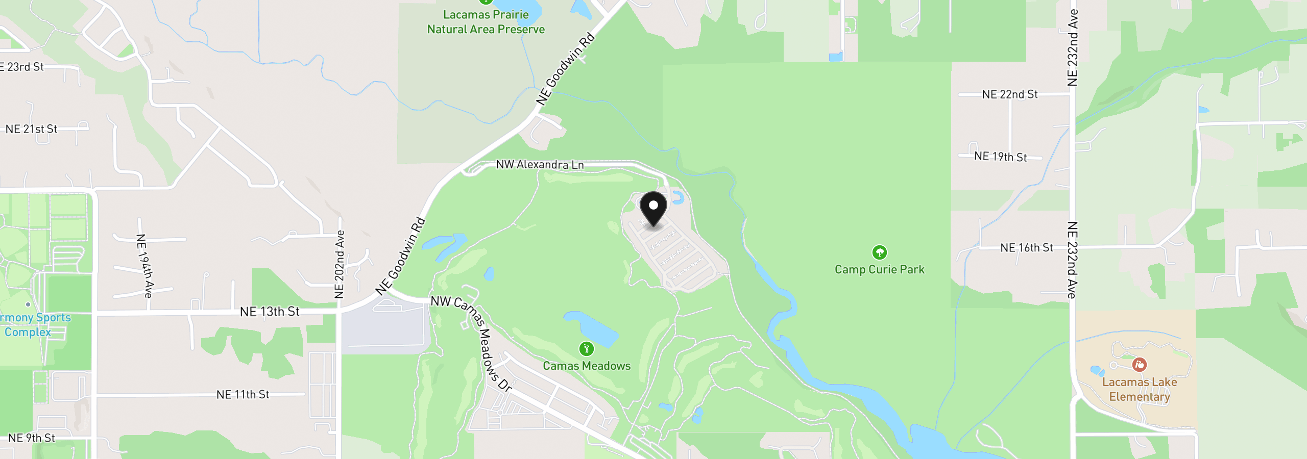 Map showing the location of 4029 NW 77th Ave, Camas, Wa 98607