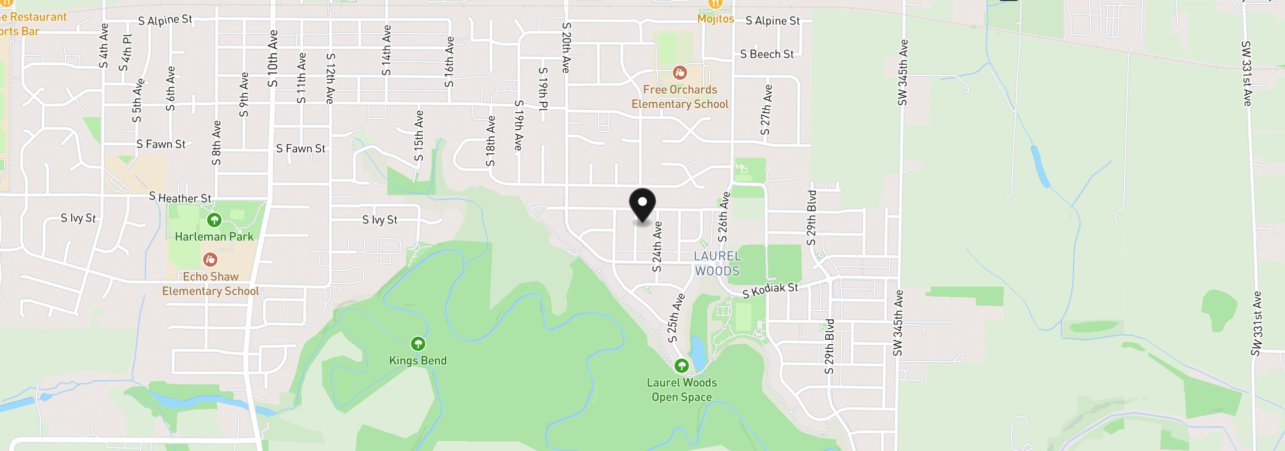 Map showing the location of 808 S 23rd Ave, Cornelius, OR 97113