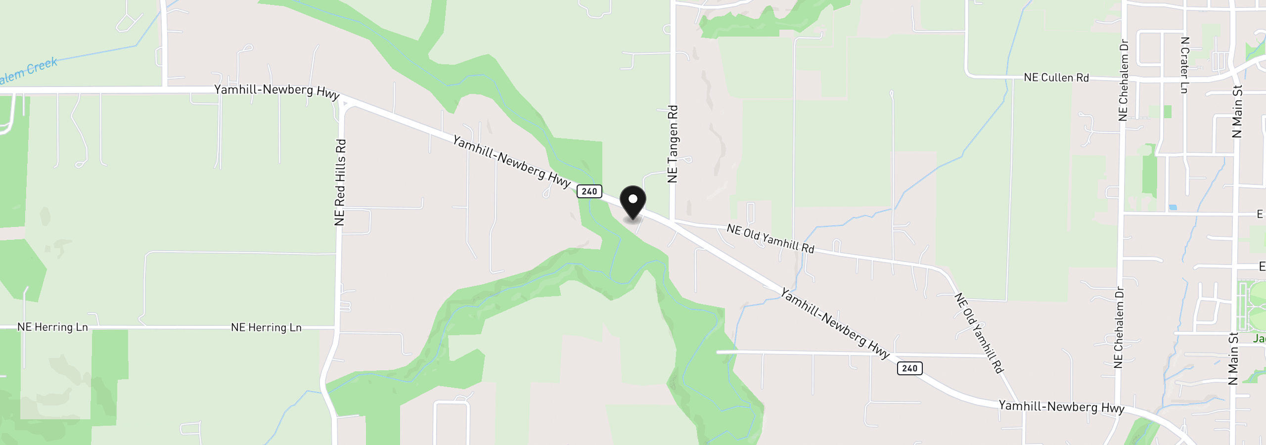 Map showing the location of 22740 NE Highway 240, Newberg, OR 97132