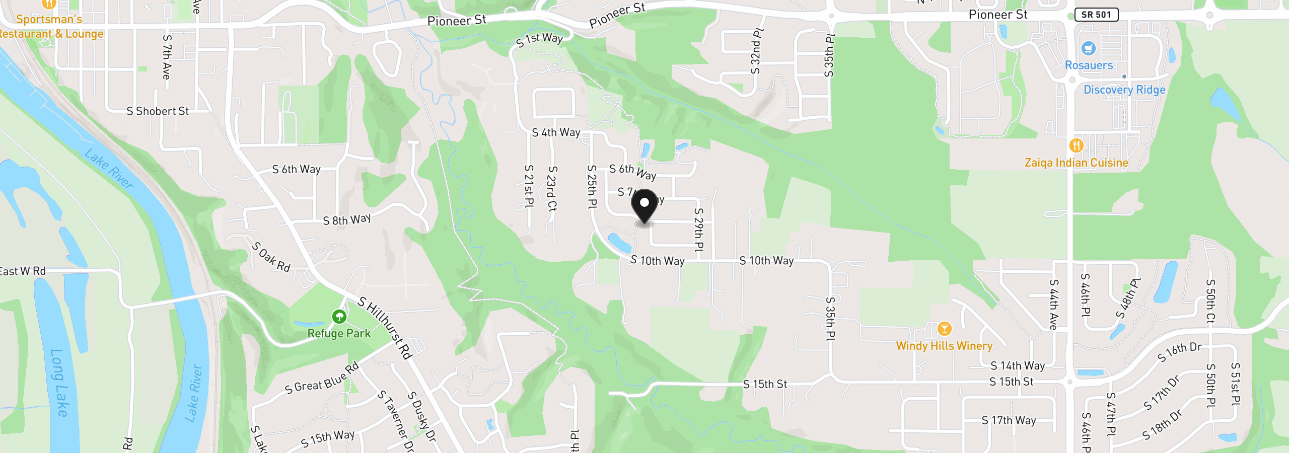 Map showing the location of 805 S 27th Pl, Ridgefield, Wa 98642