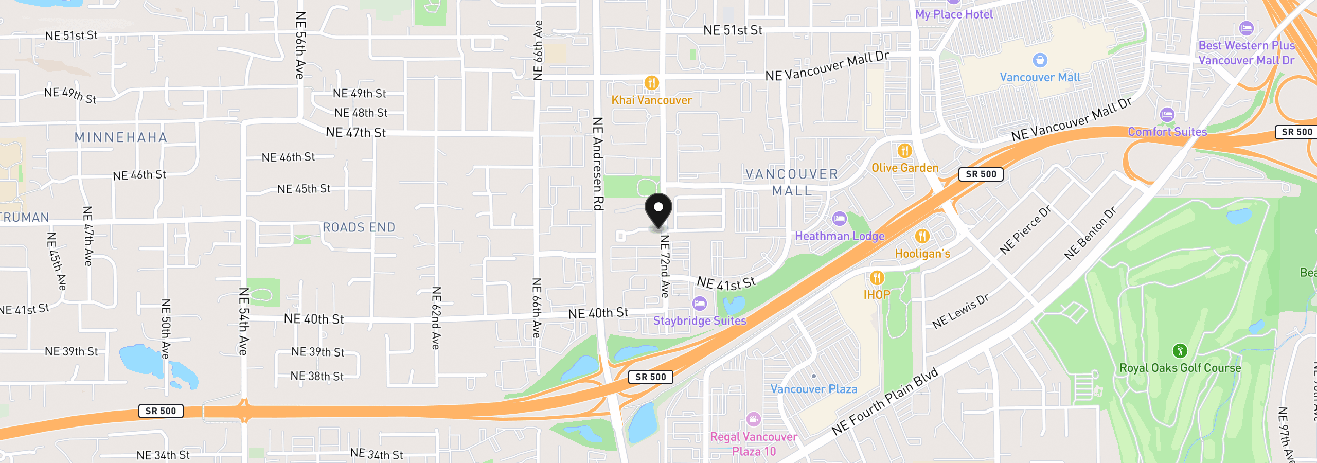 Map showing the location of 7113 NE 43rd St F, Vancouver, Wa 98661