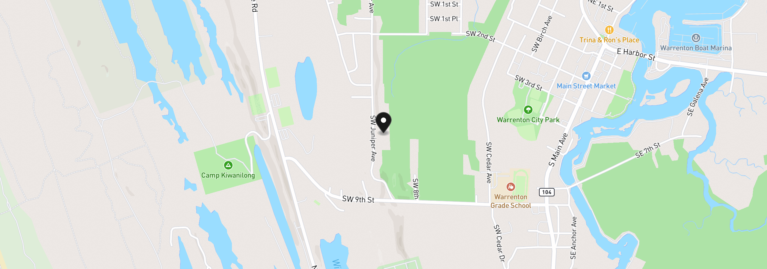 Map showing the location of 702 SW Juniper Ave, Warrenton, OR 97146