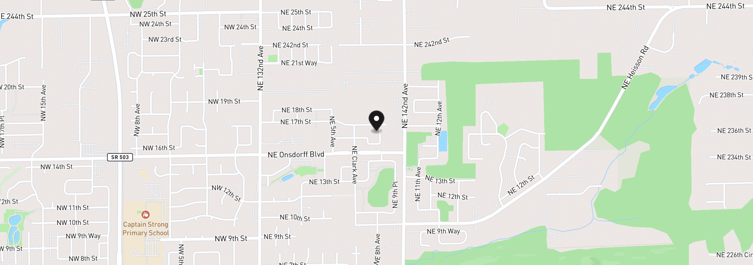 Map showing the location of 1510 NE 9th Ave, Battle Ground, Wa 98604