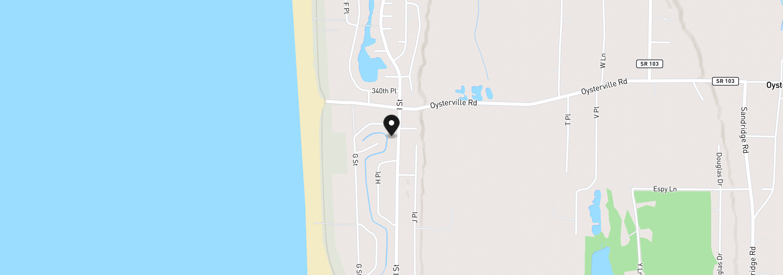 Map showing the location of 33705 I St, Ocean Park, Wa 98640