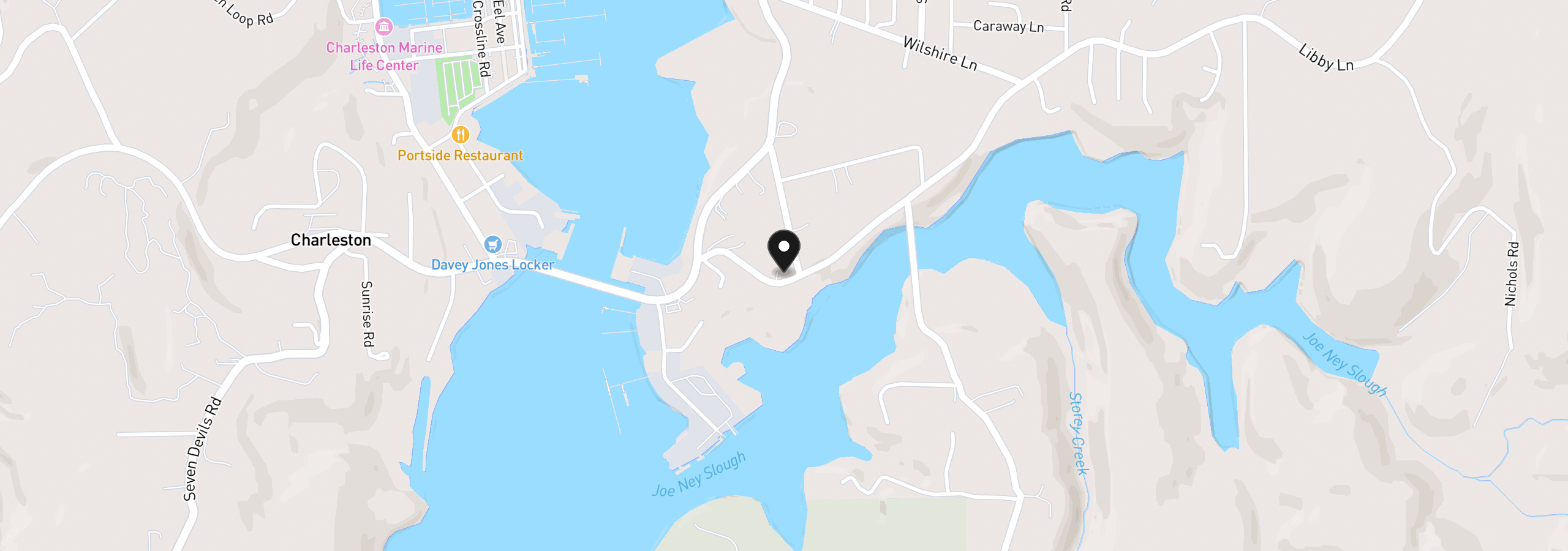 Map showing the location of 90689 Libby Ln, Coos Bay, OR 97420