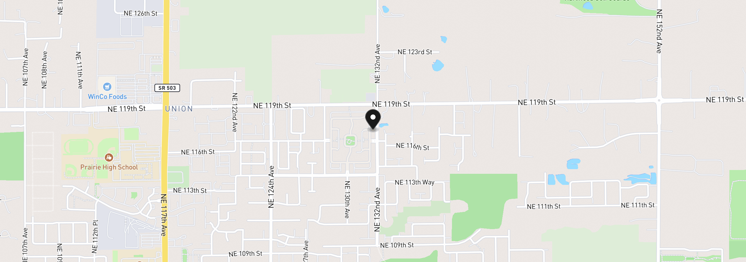 Map showing the location of 11631 NE 131st Pl, Vancouver, Wa 98682