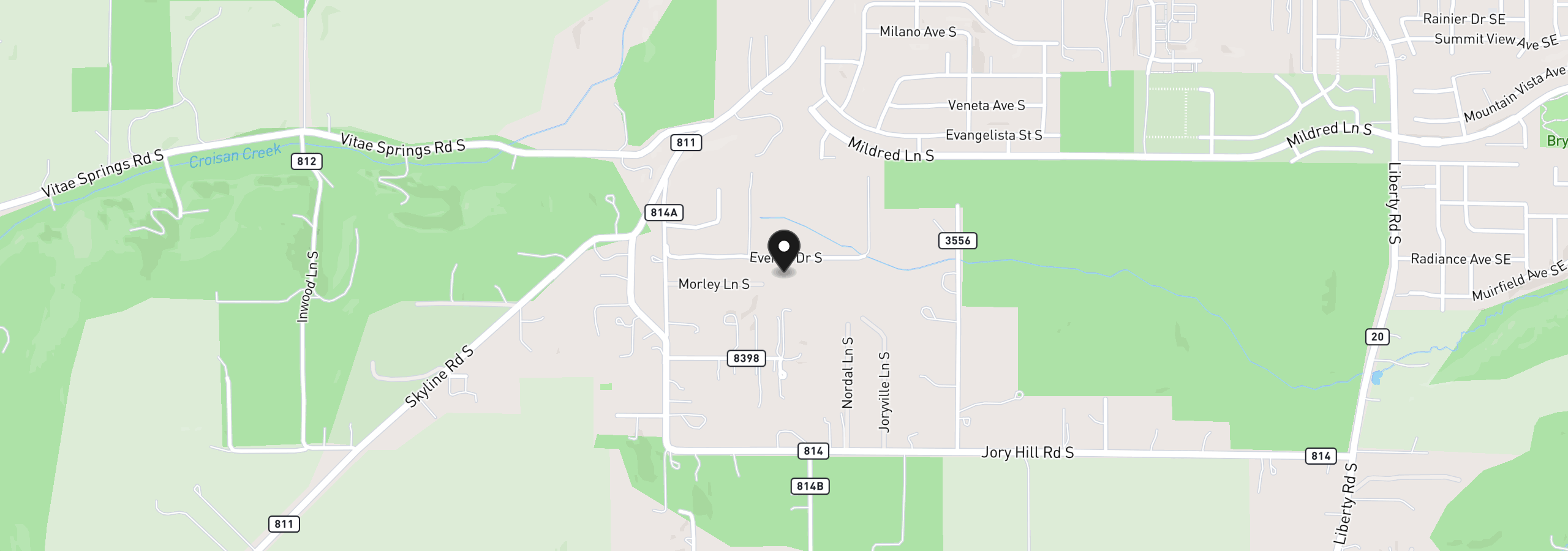 Map showing the location of Everett Dr S, Salem, OR 97306