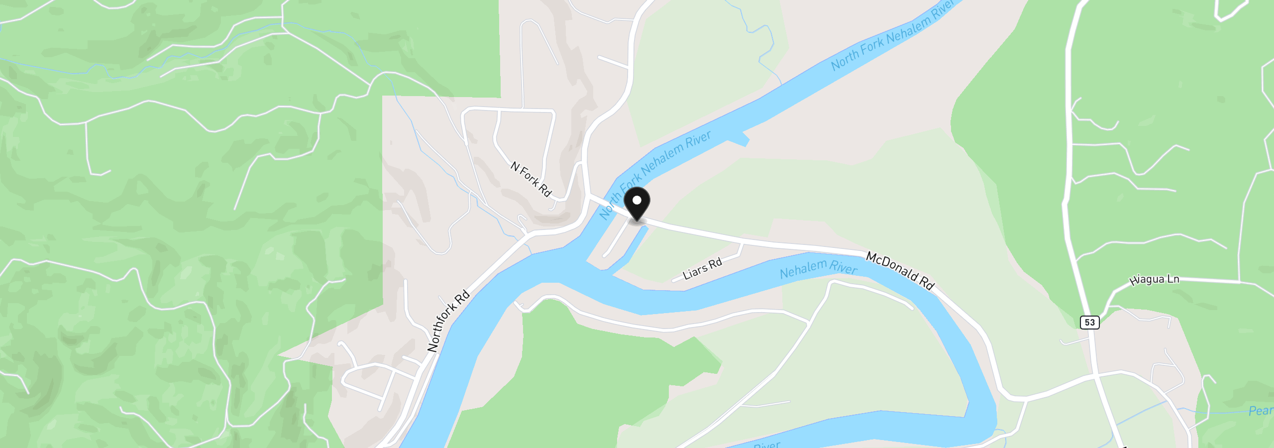 Map showing the location of 38085 Island Dr, Nehalem, OR 97131