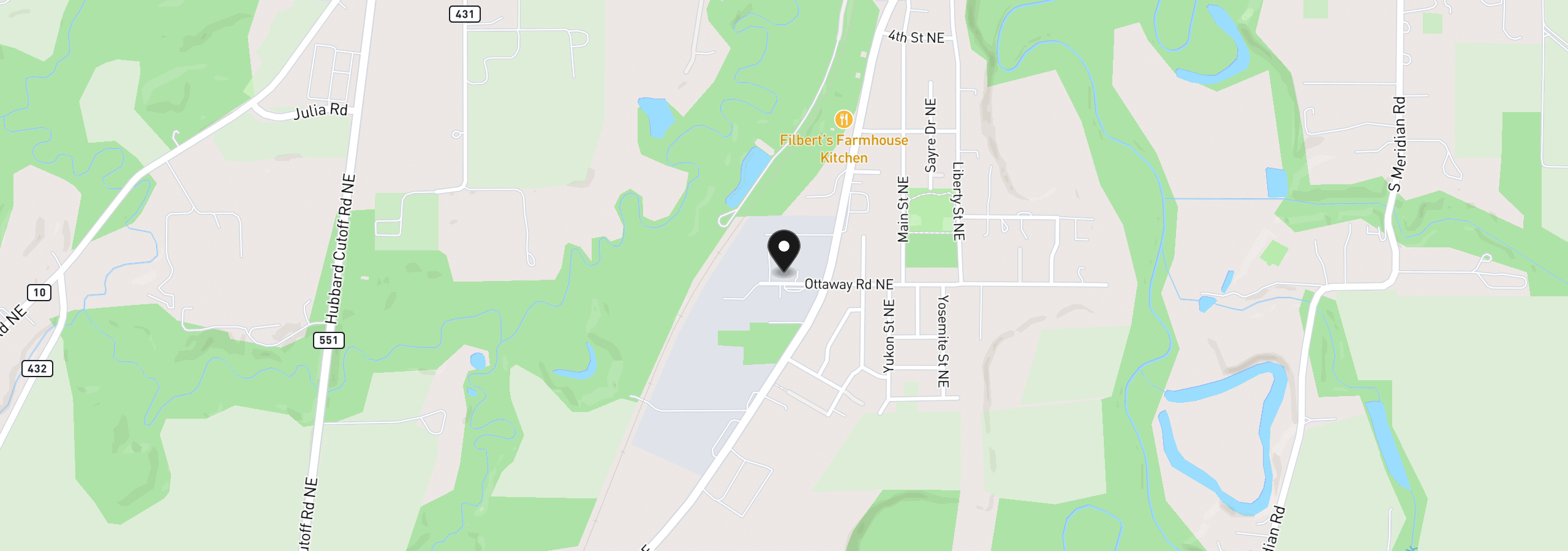 Map showing the location of 14653 Ottaway Rd NE, Aurora, OR 97002