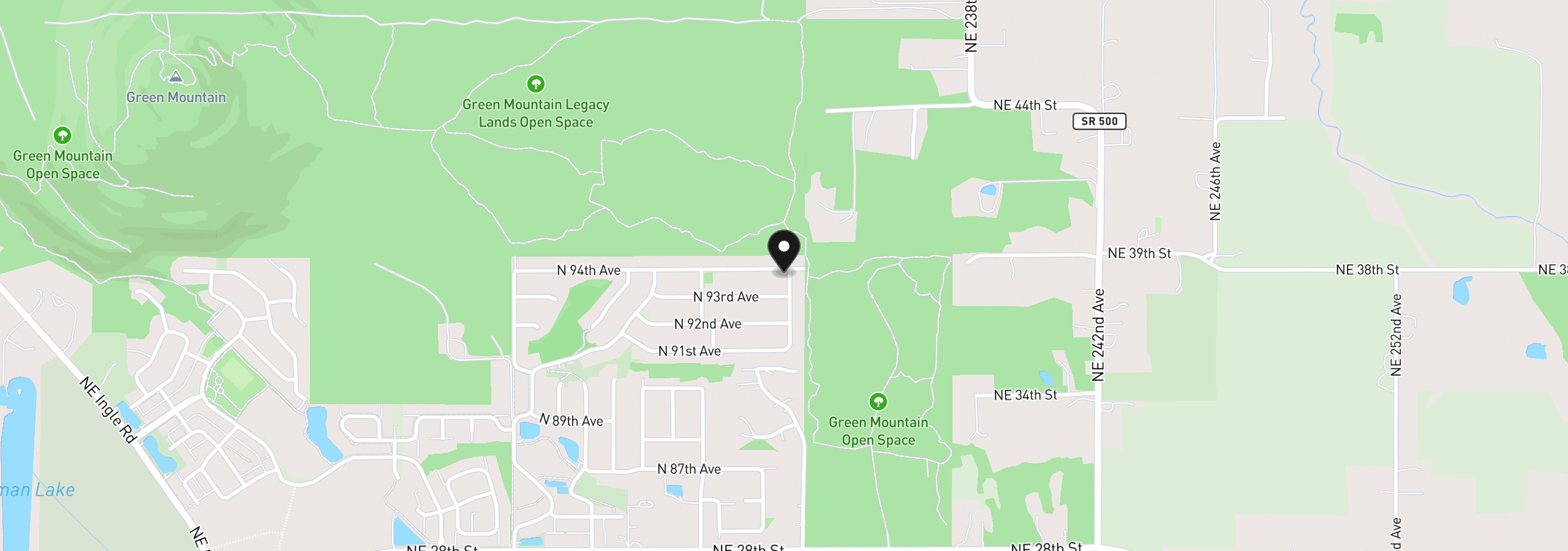Map showing the location of 5255 N 94th Ave, Camas, Wa 98607
