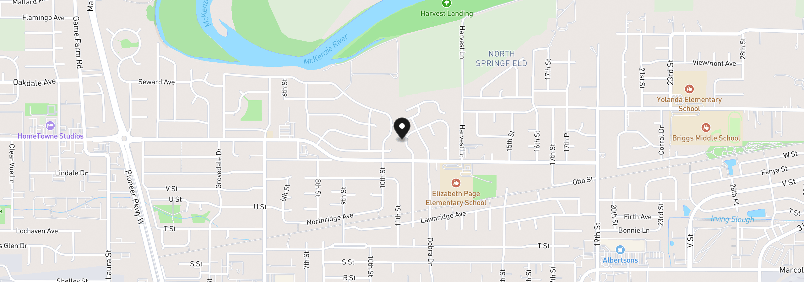 Map showing the location of 2532 Rose Blossom Dr, Springfield, OR 97477