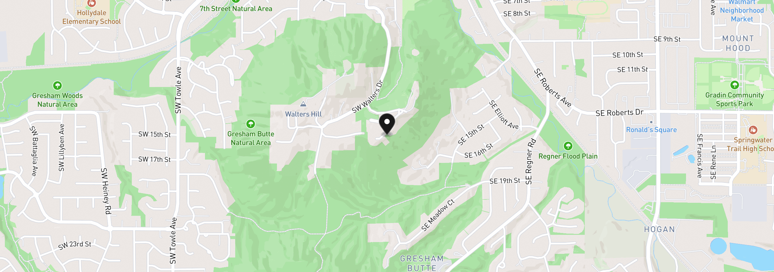 Map showing the location of 0 SW Miller Ct, Gresham, OR 97080