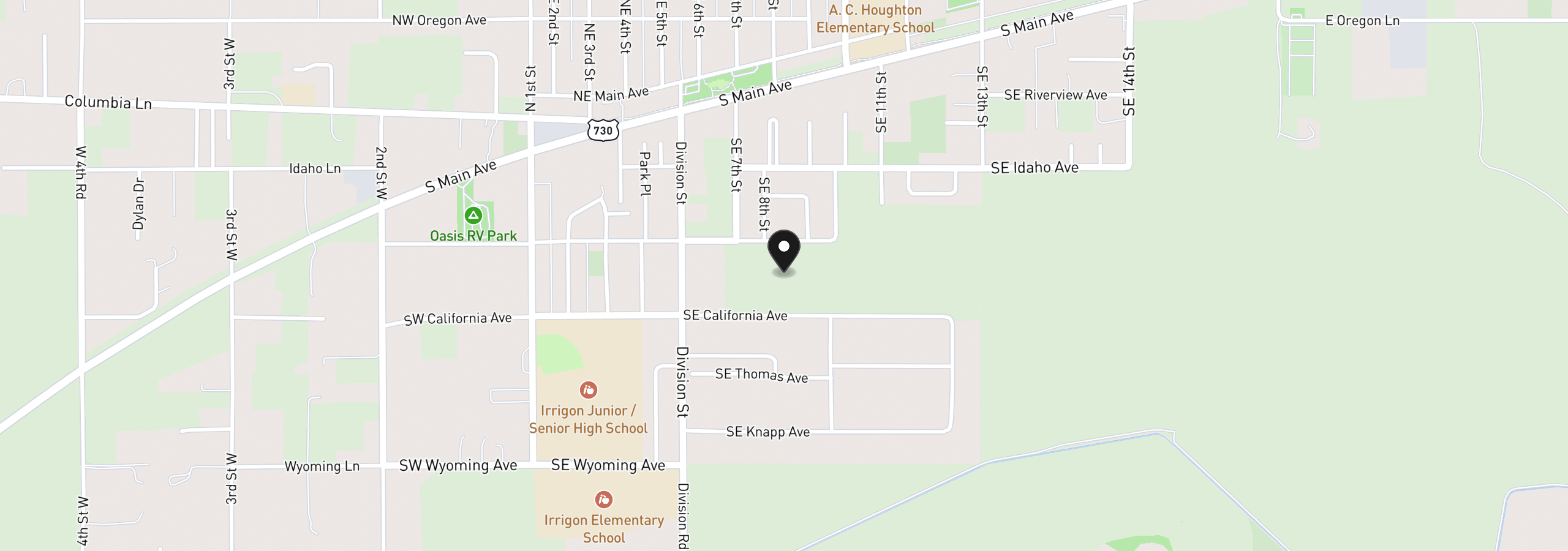 Map showing the location of TBD Utah Ave, Irrigon, OR 97844