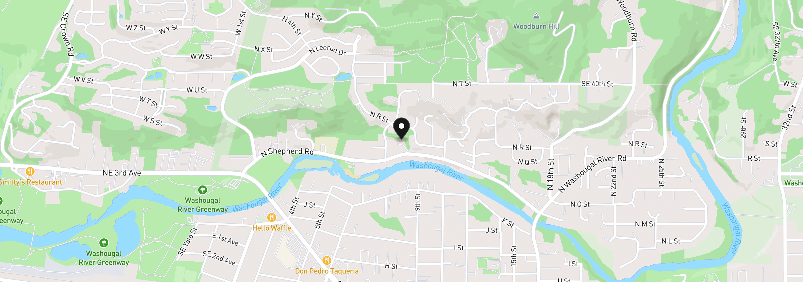 Map showing the location of 863 N Shepherd Rd, Washougal, Wa 98671