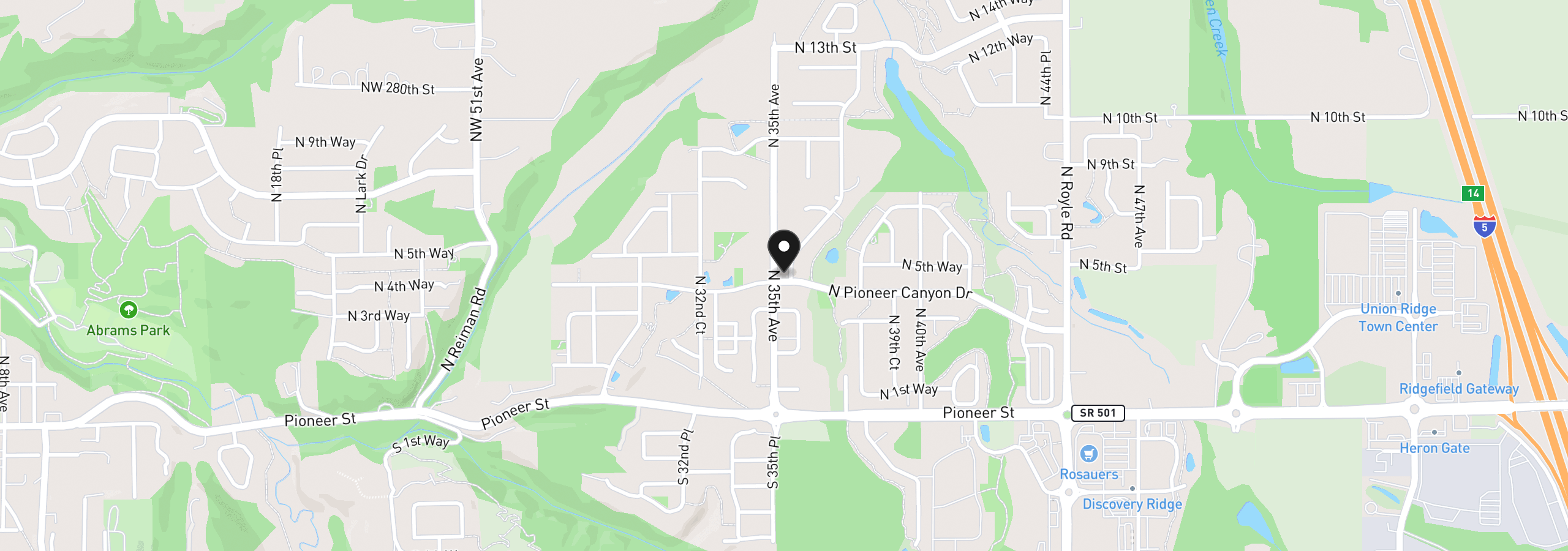 Map showing the location of 405 N Helens View Dr, Ridgefield, Wa 98642