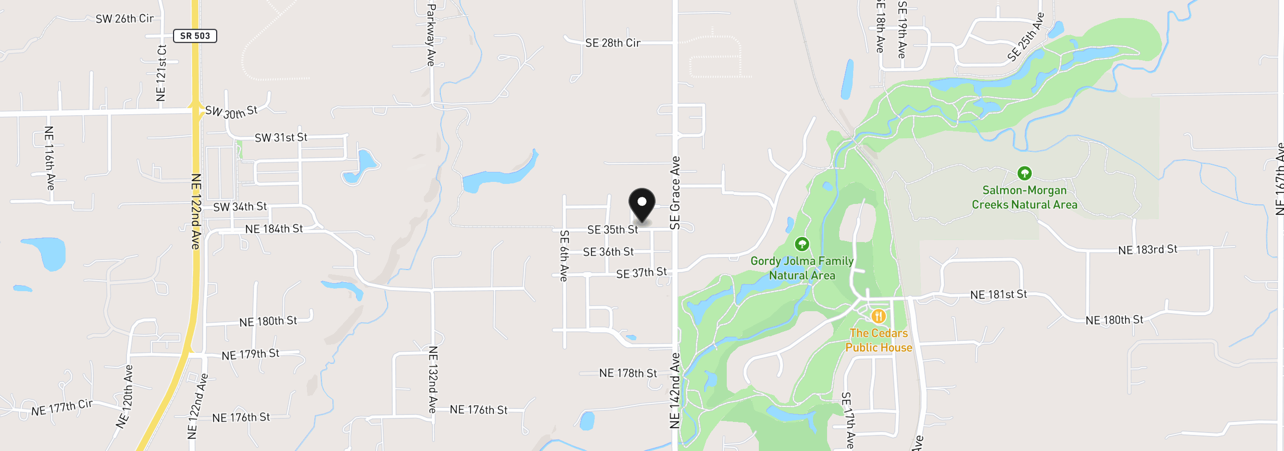 Map showing the location of 818 SE 35th St, Battle Ground, Wa 98604