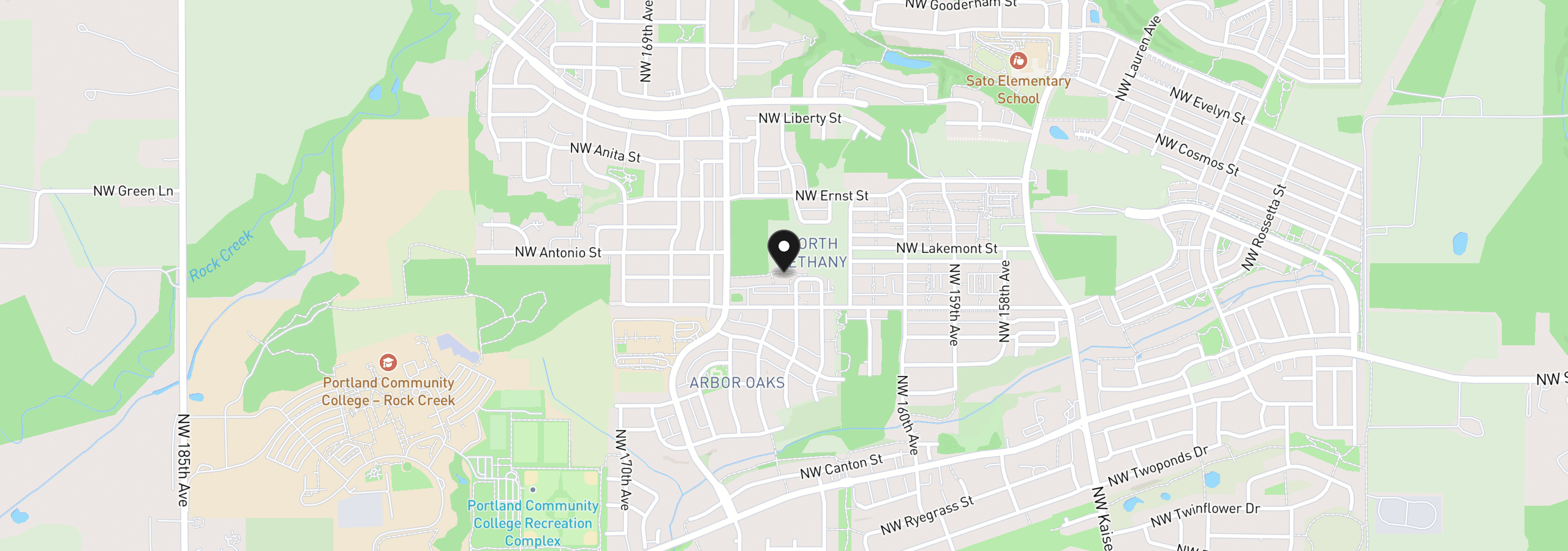 Map showing the location of 16401 NW Chadwick Way 108, Portland, OR 97229