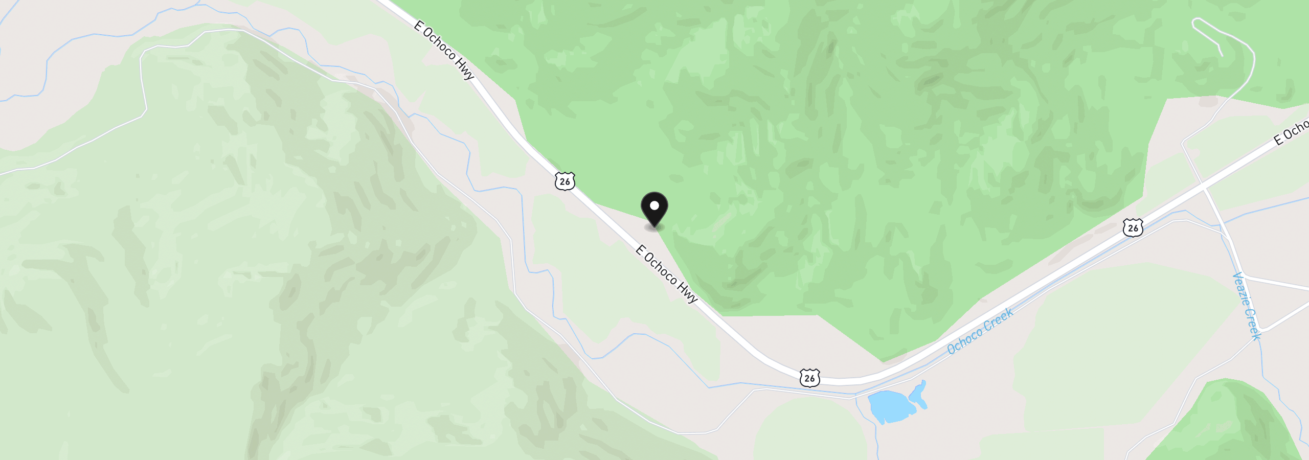 Map showing the location of 16303 NE Ochoco Hwy, Prineville, OR 97754