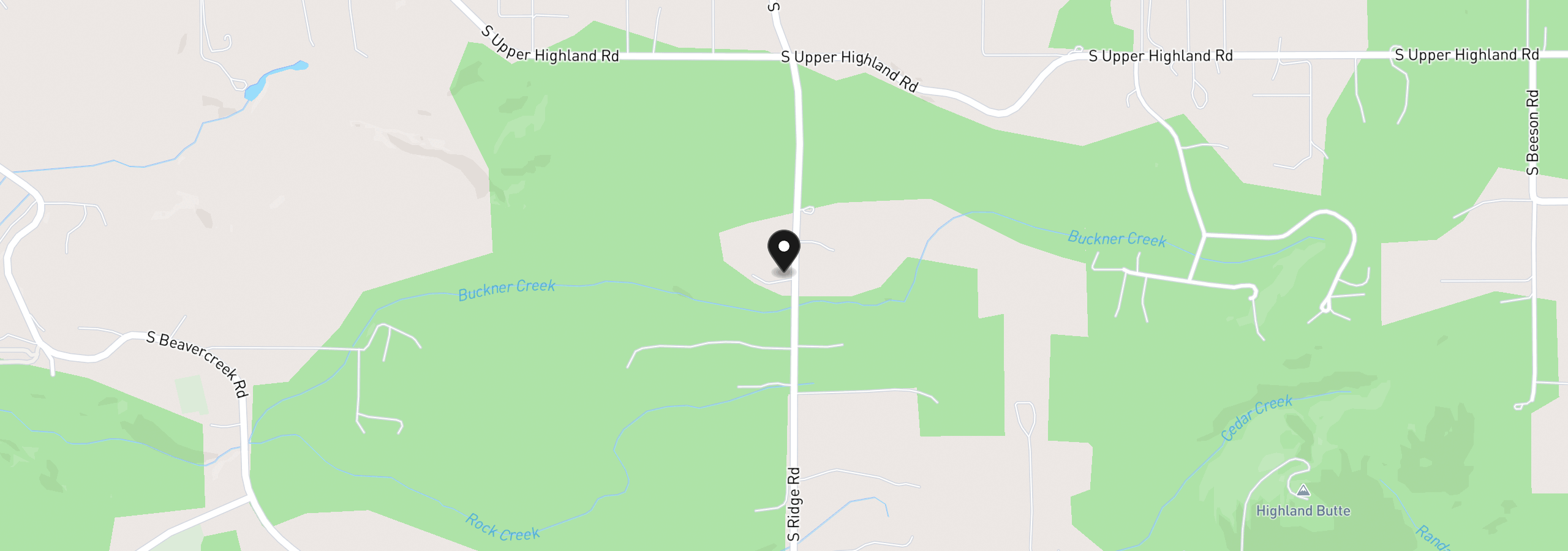 Map showing the location of 25113 S Ridge Rd, Beavercreek, OR 97004