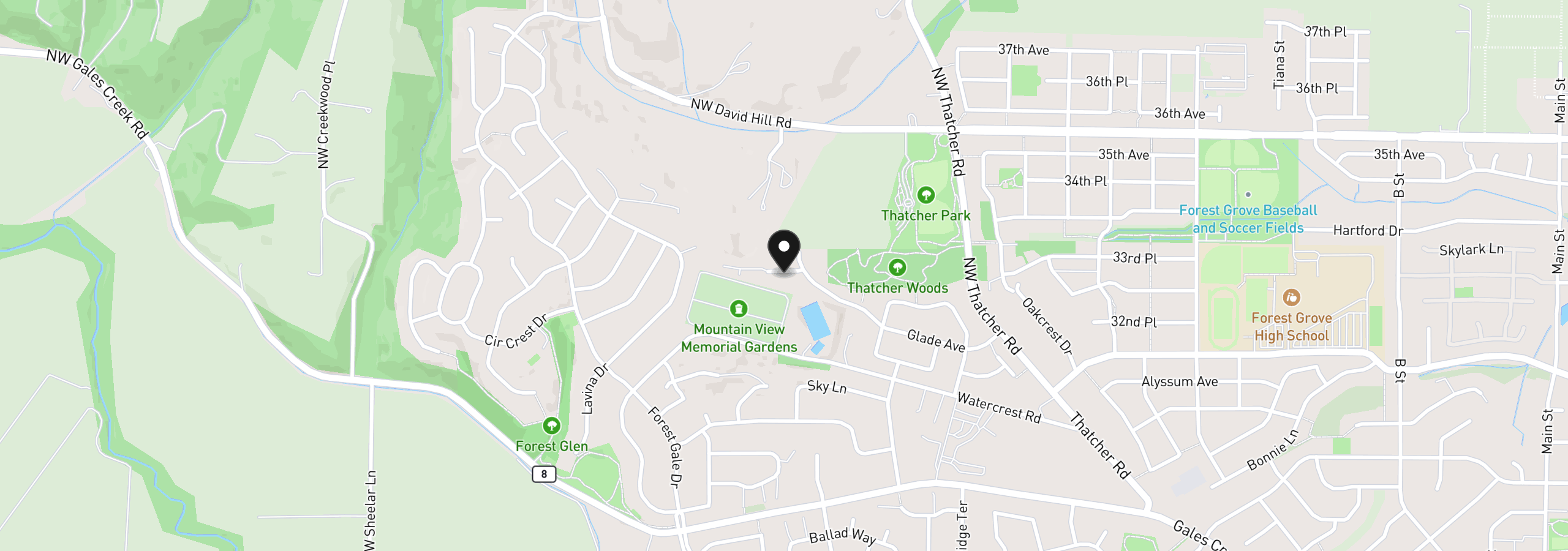 Map showing the location of 516 Ruca Ct, Forest Grove, OR 97116