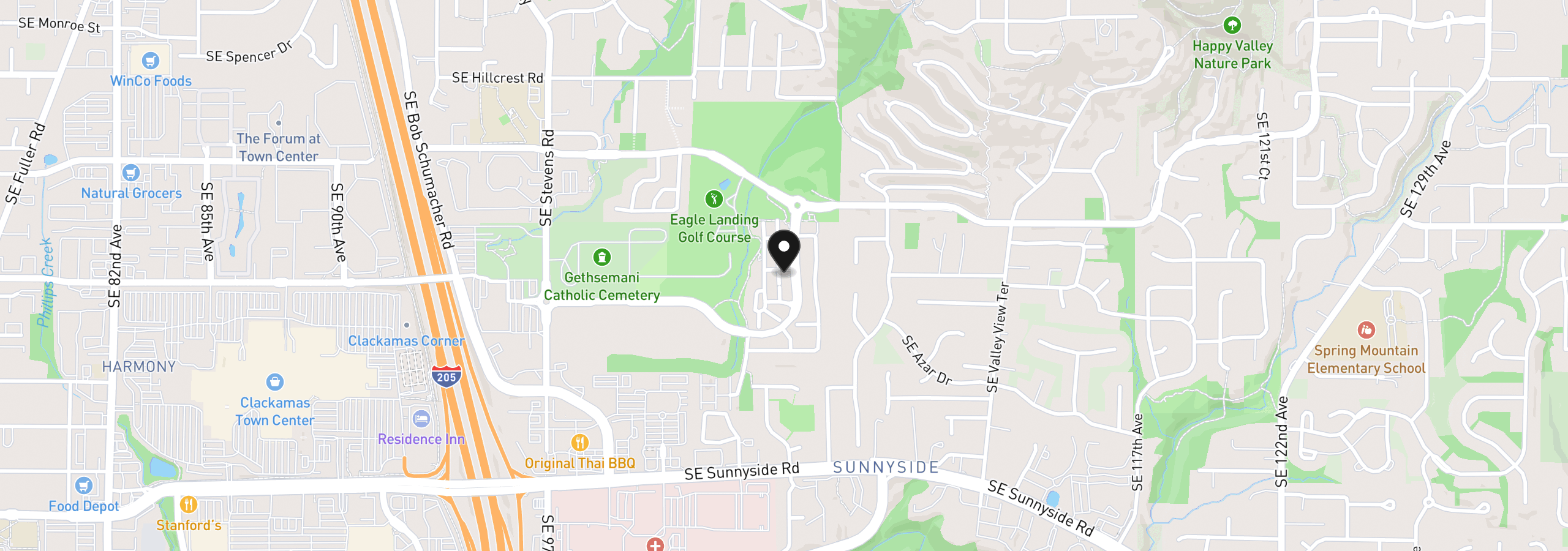 Map showing the location of 11758 SE Crested Eagle Ln G5, Happy Valley, OR 97086