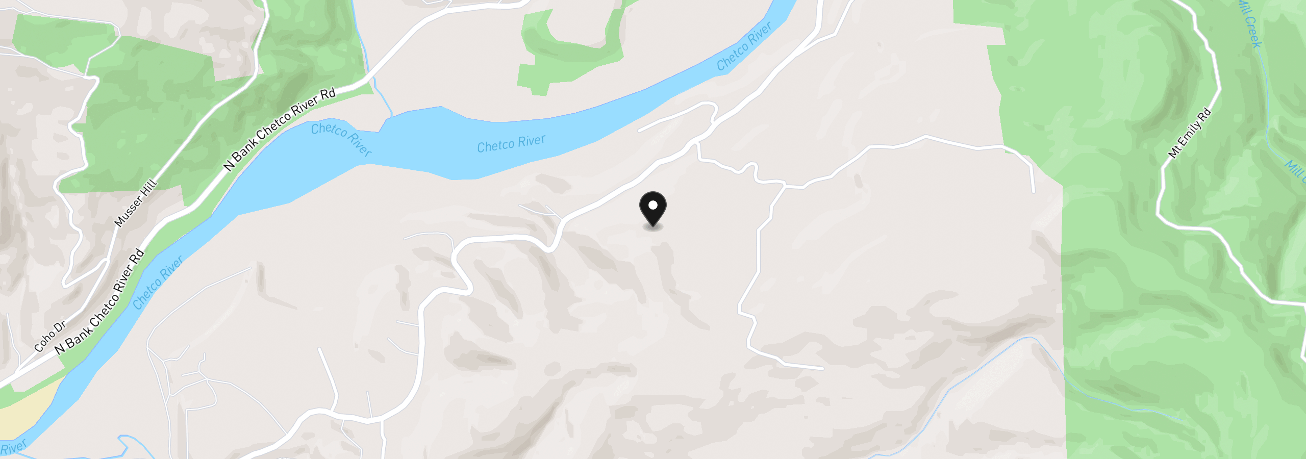 Map showing the location of 99608 S Bank Chetco Rd, Brookings, OR 97415