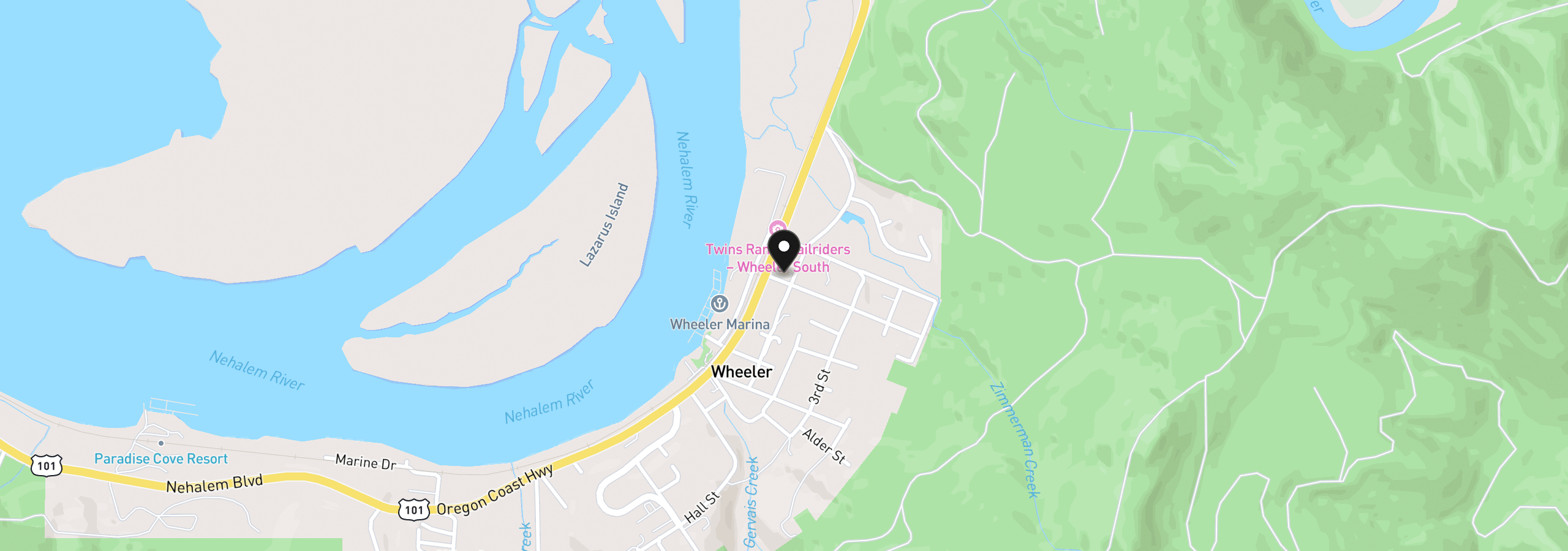 Map showing the location of 67 Spruce St, Wheeler, OR 97147