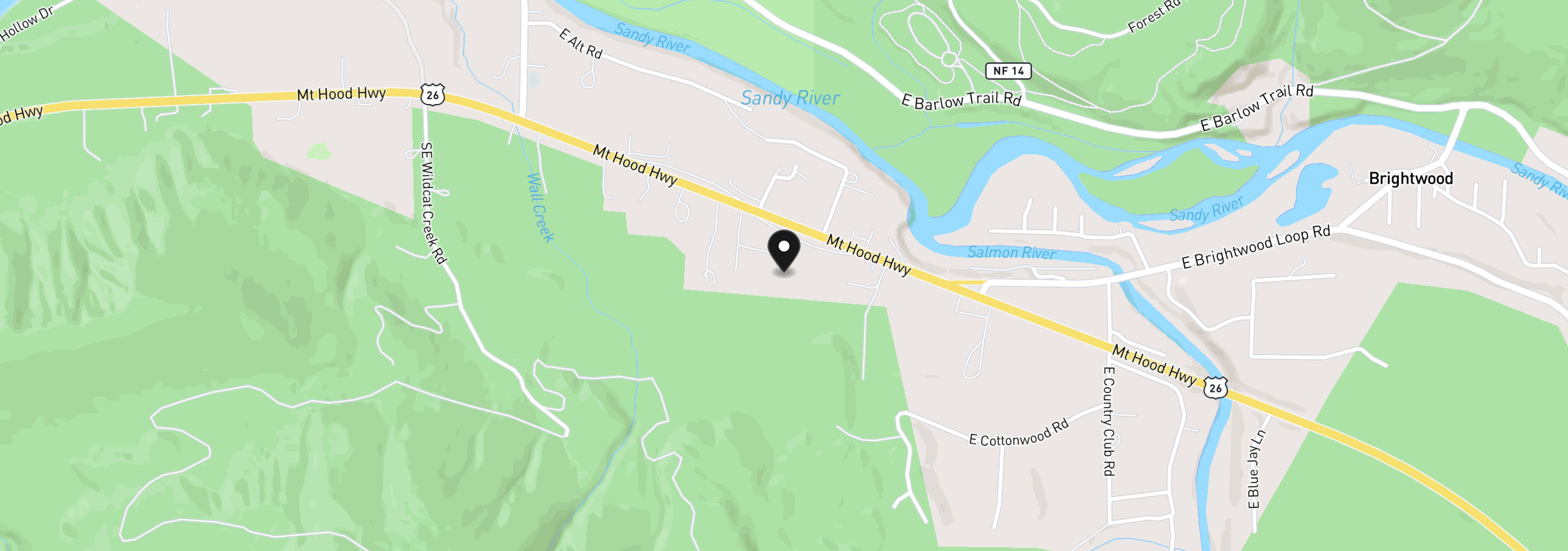 Map showing the location of 61216 E Highway 26, Sandy, OR 97055