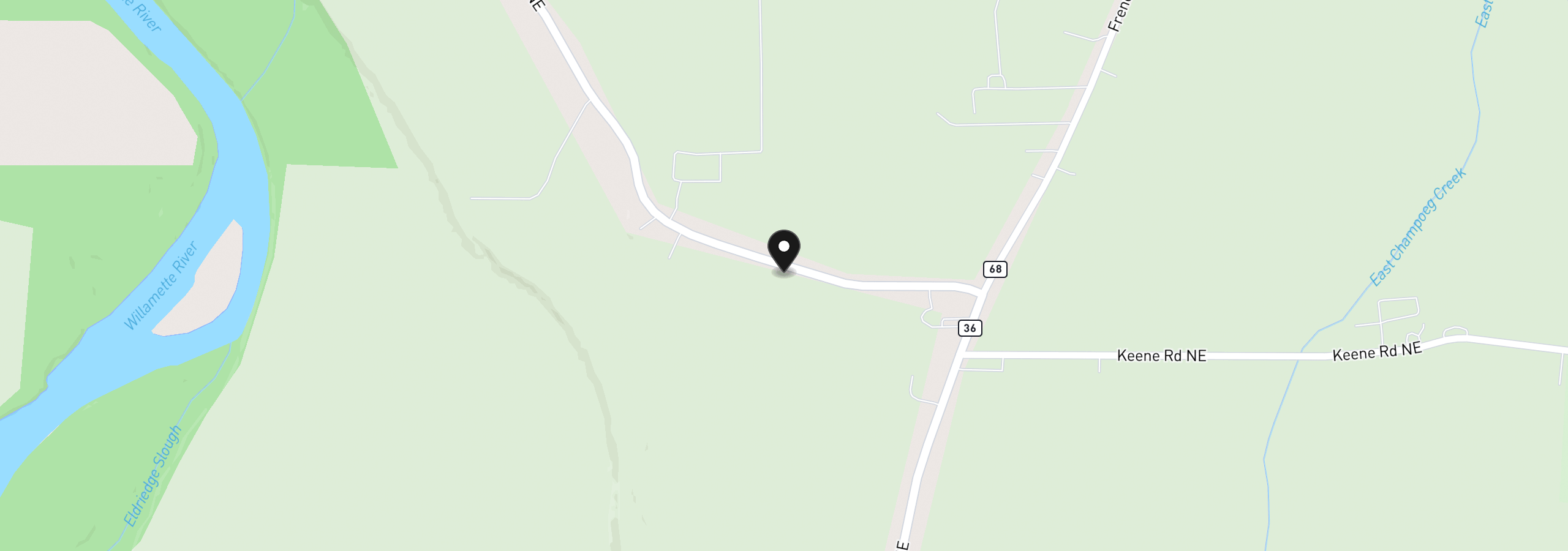 Map showing the location of 13651 NE River Rd, Gervais, OR 97026