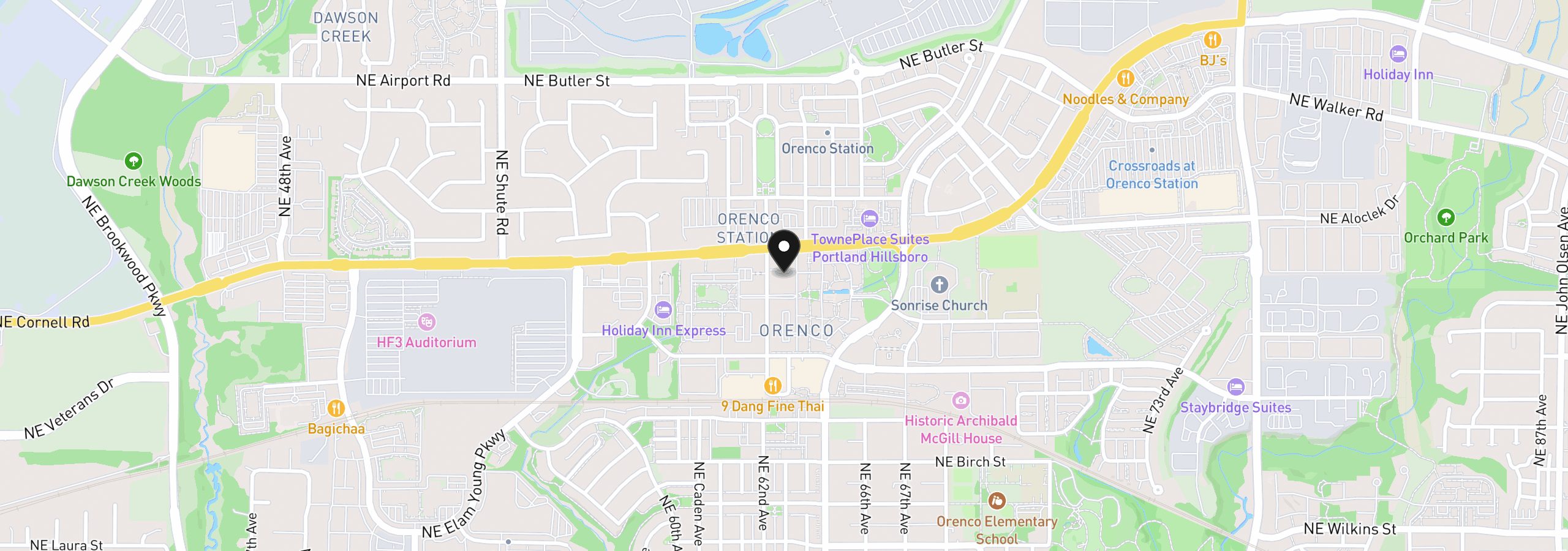 Map showing the location of 6279 NE Carillion Dr 102, Hillsboro, OR 97124