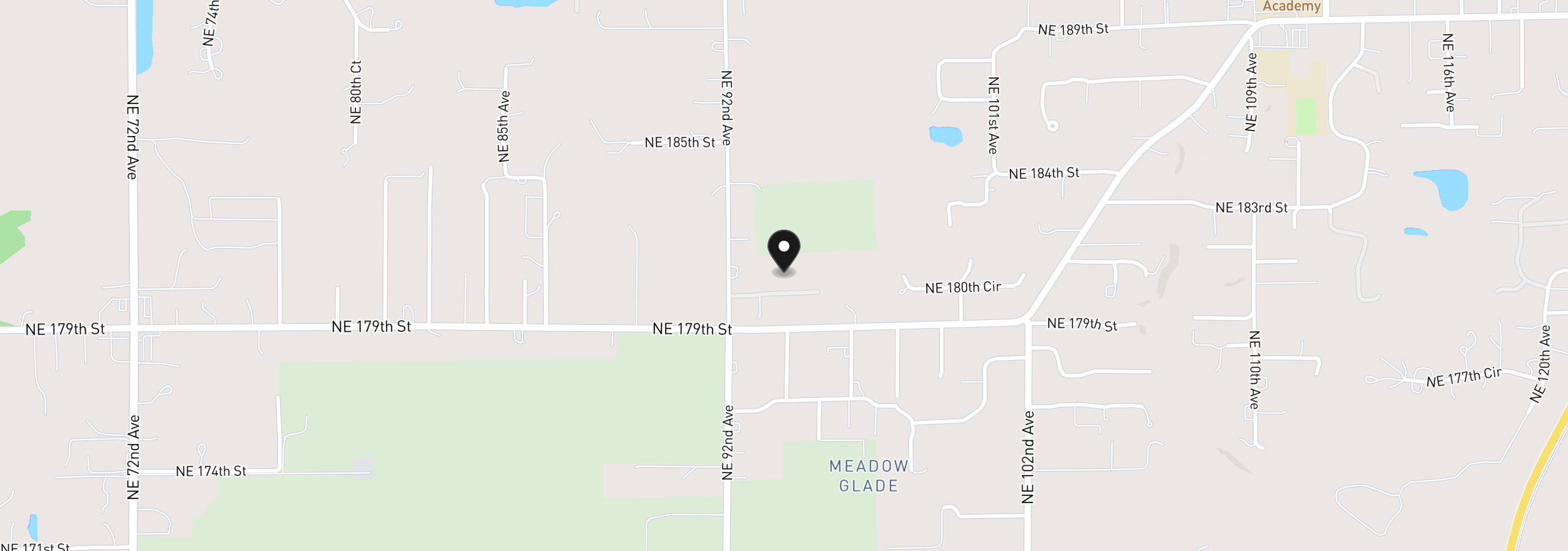 Map showing the location of 9404 NE 180th Way, Battle Ground, Wa 98604