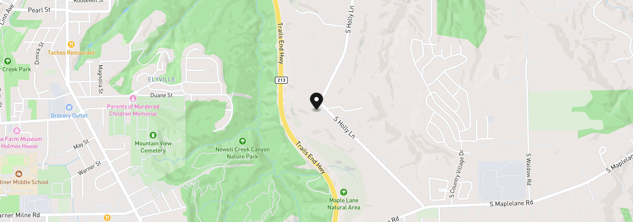 Map showing the location of 18191 S Holly Ln, Oregon City, OR 97045