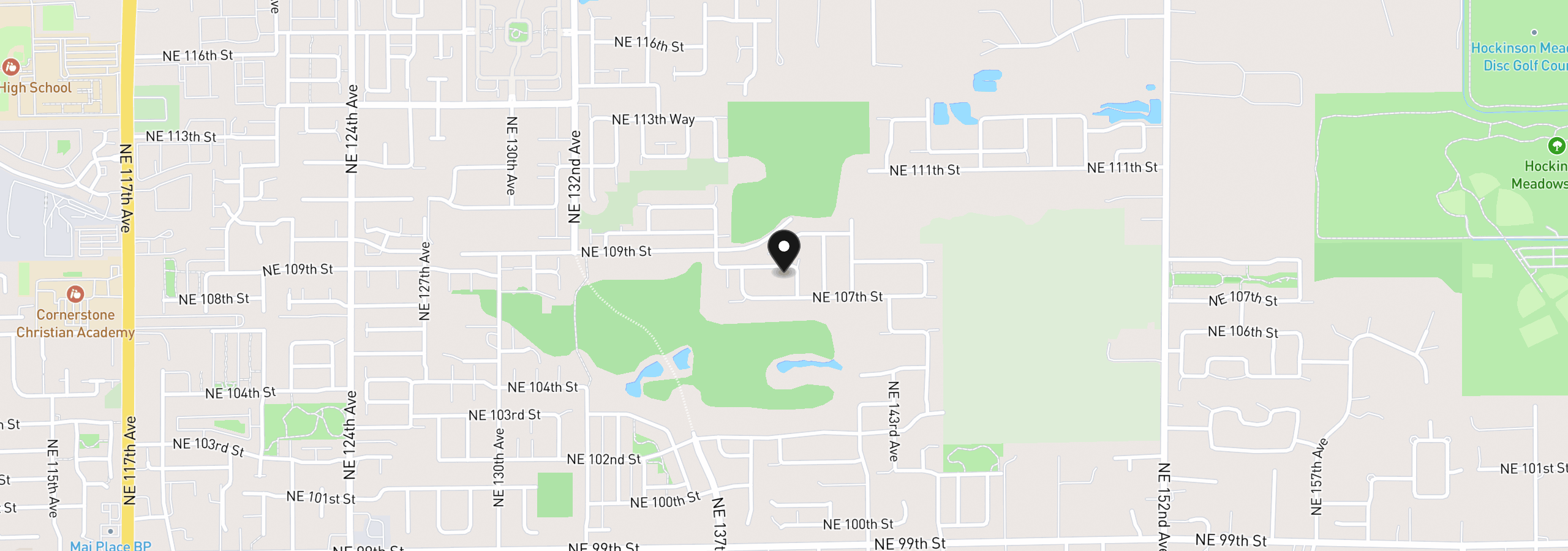 Map showing the location of 13823 NE 108th St Lot 14, Vancouver, Wa 98682