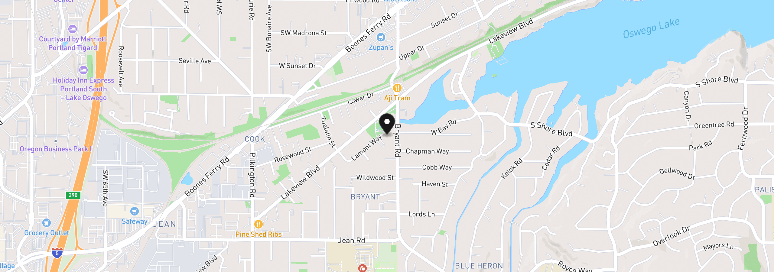 Map showing the location of 4596 Lamont Way, Lake Oswego, OR 97035