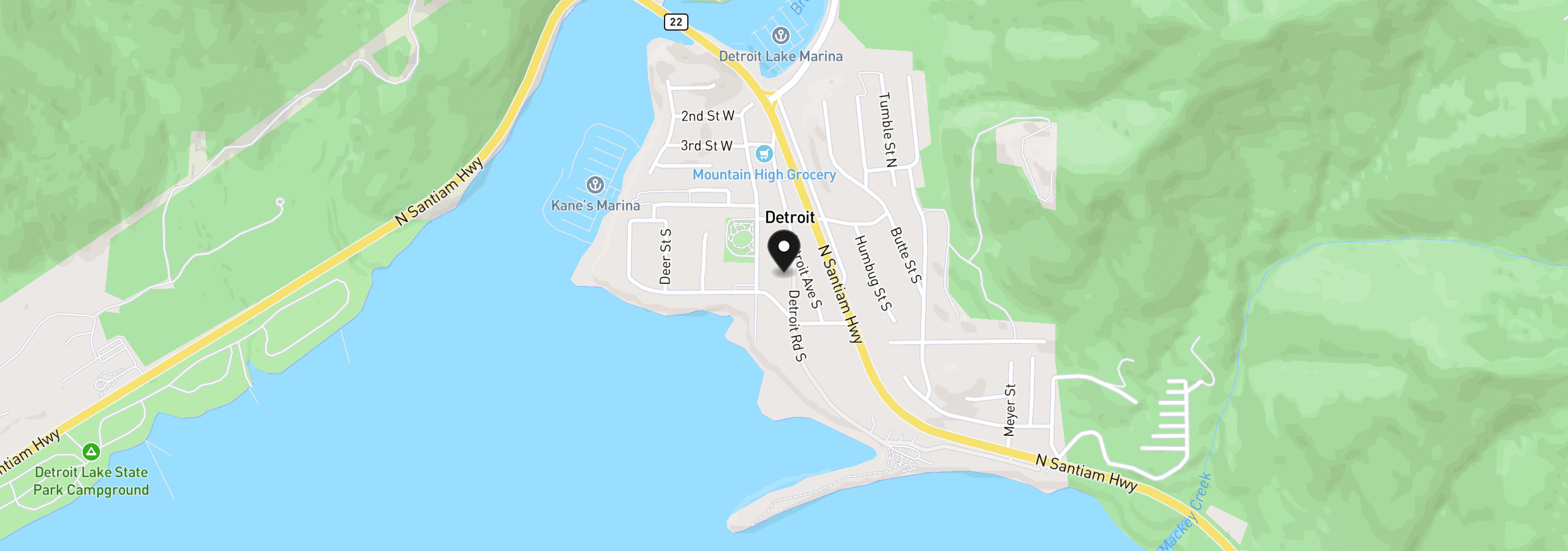 Map showing the location of 210 S Detroit Rd, Detroit, OR 97342