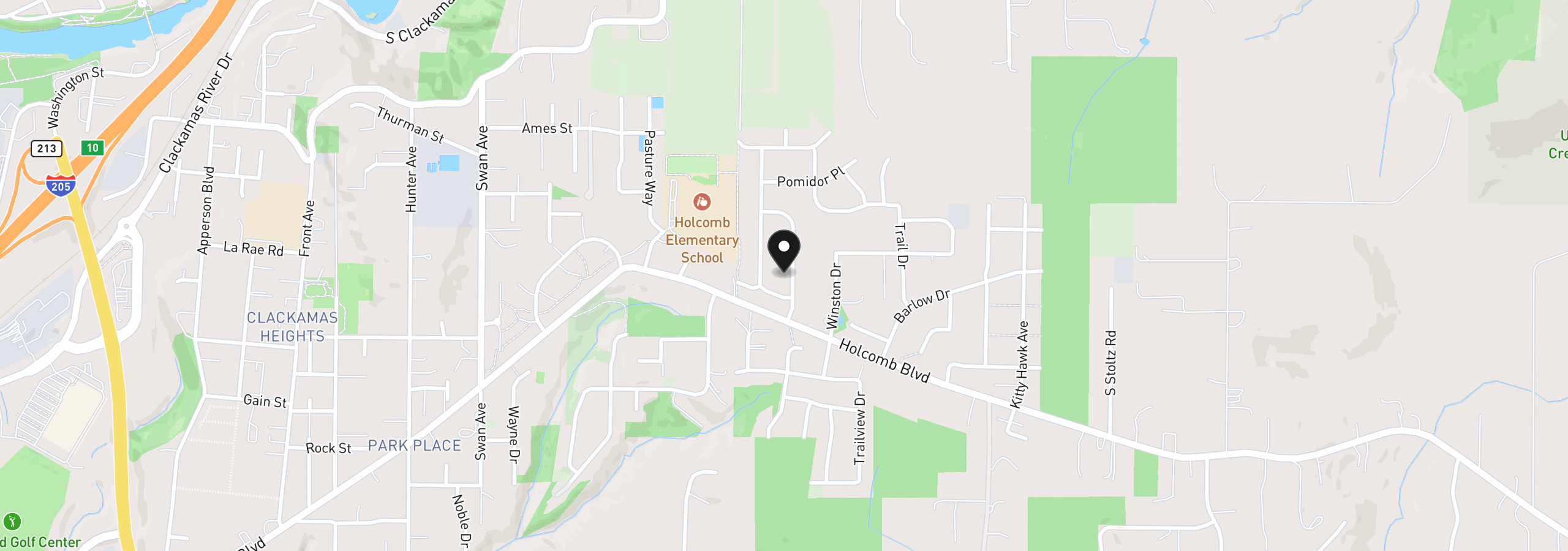 Map showing the location of 16135 Serres Farms Way, Oregon City, OR 97045