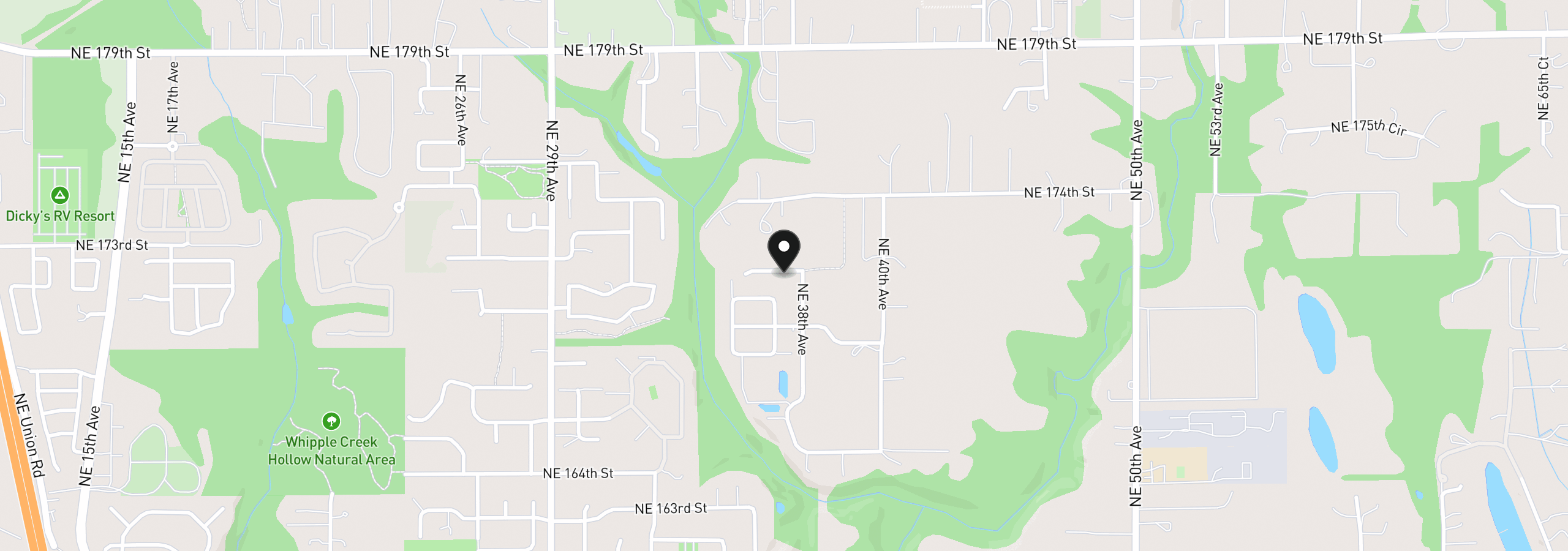 Map showing the location of 16708 NE 38th Ave, Vancouver, Wa 98686