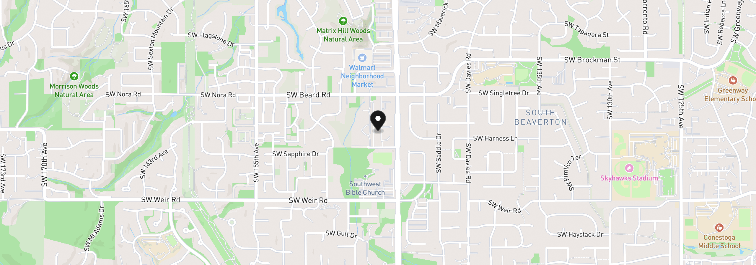 Map showing the location of 9515 SW 146th Ter C-8, Beaverton, OR 97007