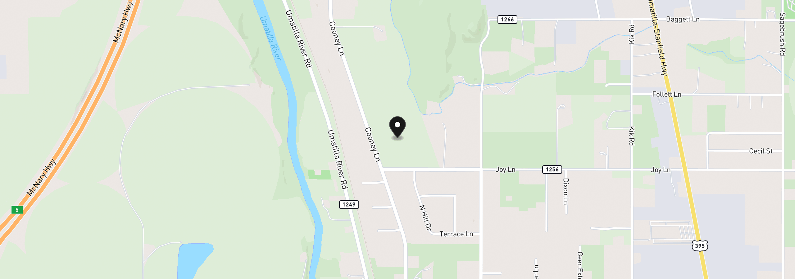 Map showing the location of Cooney Ln, Hermiston, OR 97838