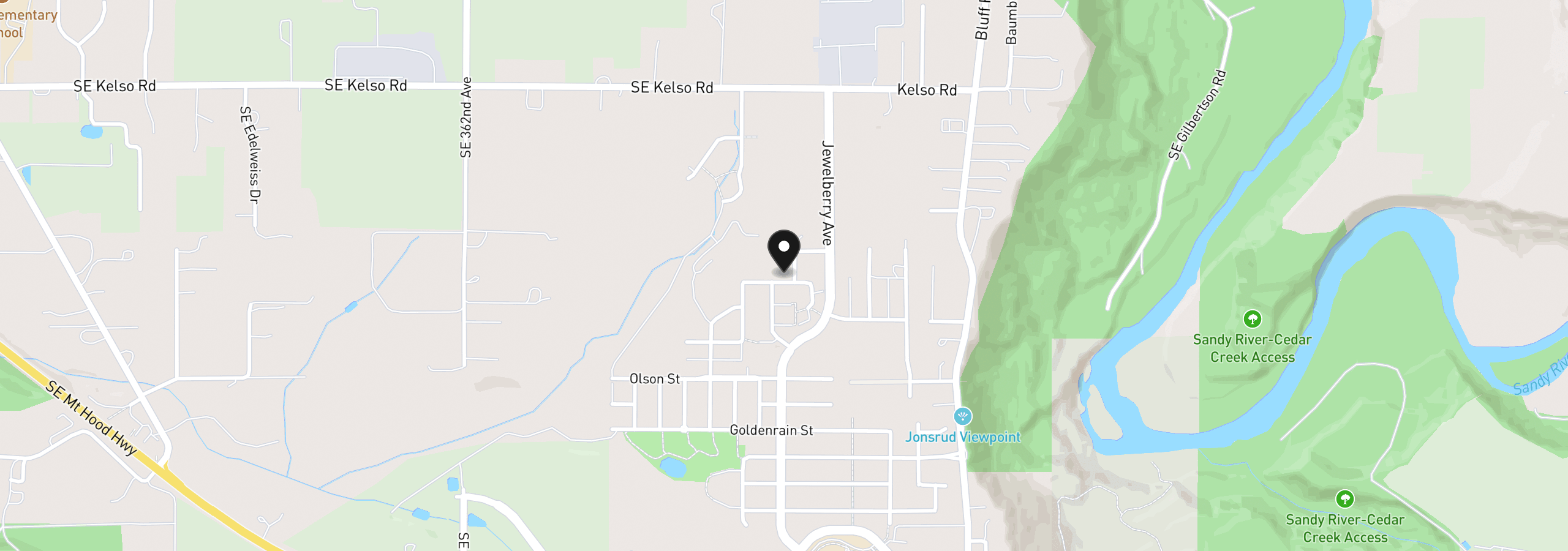 Map showing the location of 15147 Sunflower Ave, Sandy, OR 97055