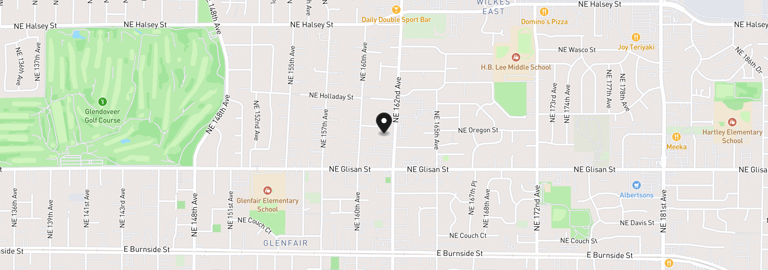 Map showing the location of 659 NE 162nd Ave 302, Portland, OR 97230