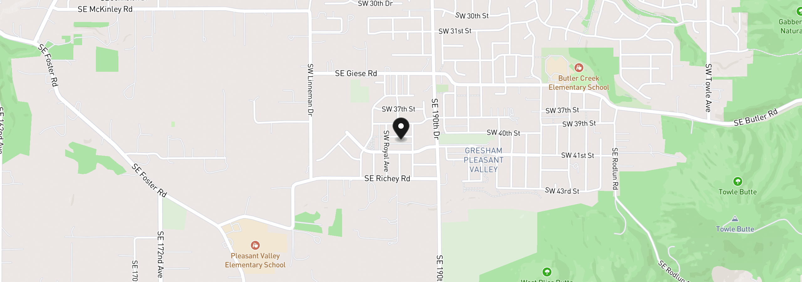 Map showing the location of 3763 SW Knapp Dr, Gresham, OR 97080
