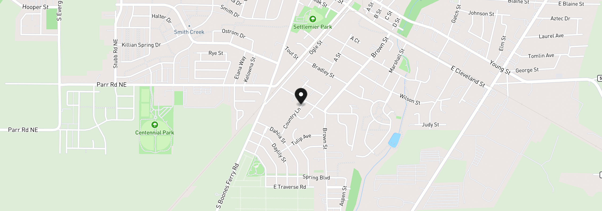 Map showing the location of 1015 Drake Ln, Woodburn, OR 97071